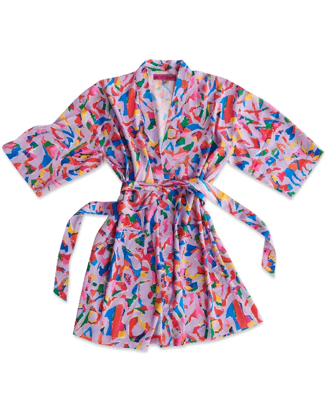 Women's maternity-wear robesKip&Co x Jenny Kee Opal Oz Pax Lilac Satin Robe