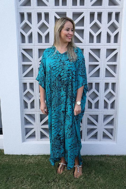  good plus size women's robe sets -Long Kaftan Animal