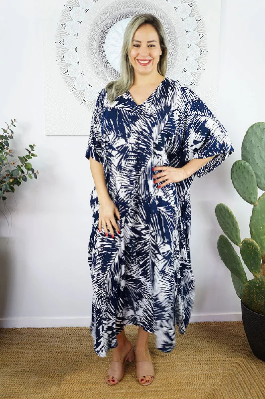 Women's ethically grown cotton robesLong Kaftan "Fern"