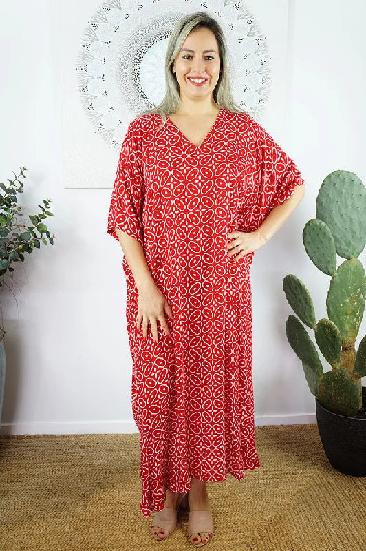 Women's ethically grown cotton robesLong Kaftan "Links"
