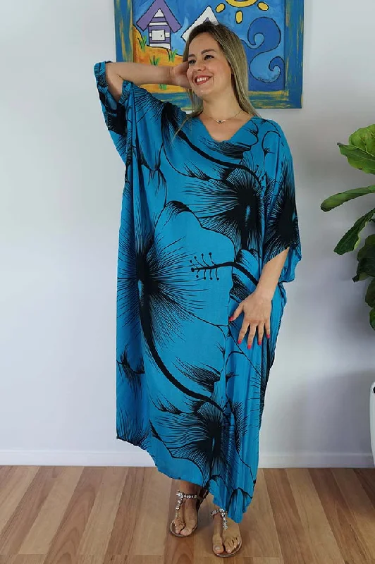 Women's deep pockets robesLong Kaftan Outline