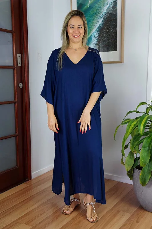 Womens ethically grown cotton robe set sustainableLong Kaftan Plain