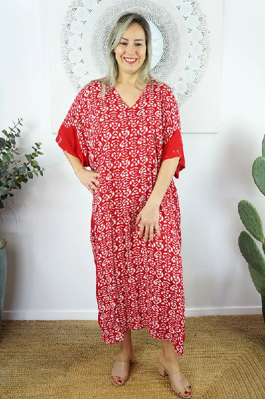 Womens robe sets with lace details -Long Kaftan "Tiki"