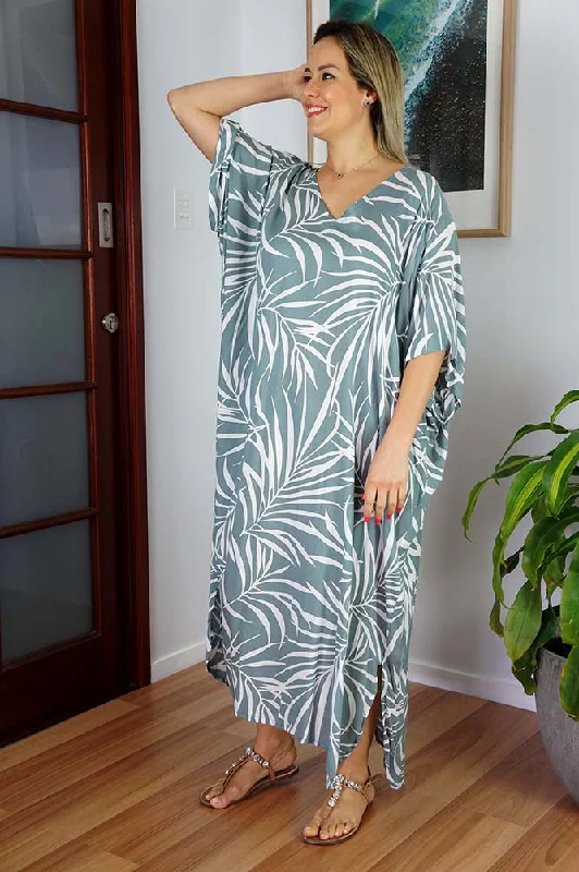 Personalized bath robes for women -Long Kaftan "Vines"