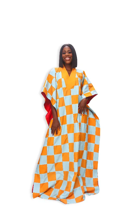 How to layer womens robesMedium Checkered Agbada