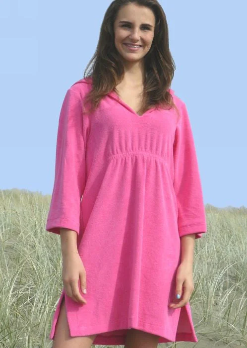 Womens adjustable waist robe set custom fitMitty James adult beach robes - pink