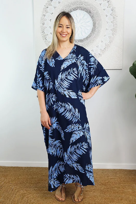 Womens travel robe set lightweight packable -Premium Long Kaftan "Maui"
