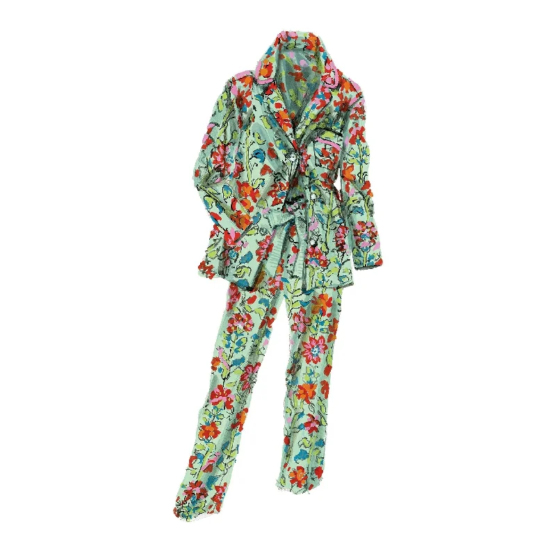 Womens robe and loungewear set comfortable -Provocative Print PJ Shirt