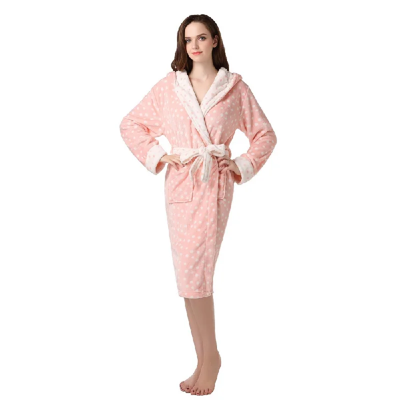 purchase monogrammable robe sets? -RH Ladies Polka Dressing Gown Fleece Robes Soft Cozy Lounge Bath Womens RHW2235 purchase monogrammable robe sets? -RH Ladies Polka Dressing Gown Fleece Robes Soft Cozy Lounge Bath Womens RHW2235
