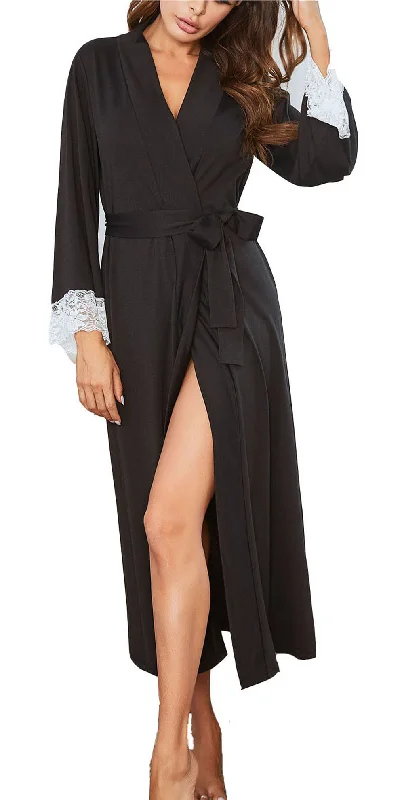 Women's robe sets affordable prices -Richie House Women Kimono Sexy Robe Long Knit Wrap V-neck Cover Up Coat Loungewear RHW2905 Women's robe sets affordable prices -Richie House Women Kimono Sexy Robe Long Knit Wrap V-neck Cover Up Coat Loungewear RHW2905