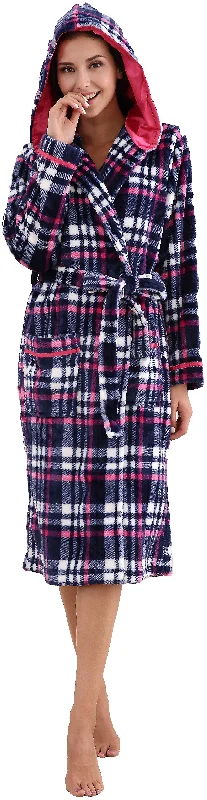 Women's robe sets vera bradley -Richie House Women's Plaid Hooded Shawl Robe Sleepwear Dressing Bath Housecoat NRHW2714 Women's robe sets vera bradley -Richie House Women's Plaid Hooded Shawl Robe Sleepwear Dressing Bath Housecoat NRHW2714