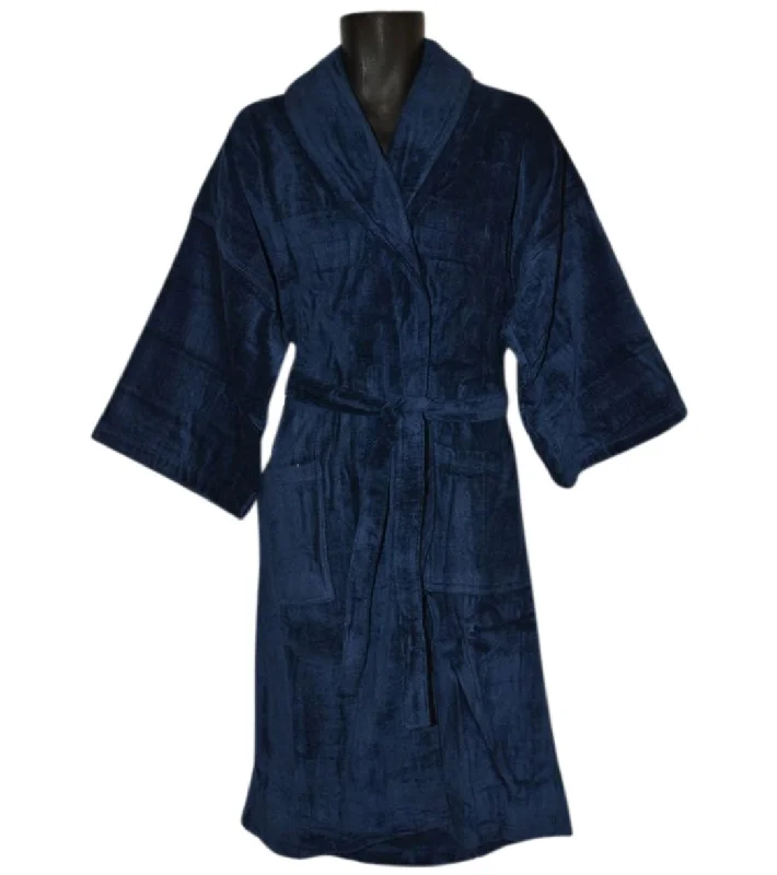 Womens ethically grown cotton robe set sustainableRoyal Comfort 48" Bath Robe Terry Velour Shawl Navy Blue Womens ethically grown cotton robe set sustainableRoyal Comfort 48" Bath Robe Terry Velour Shawl Navy Blue