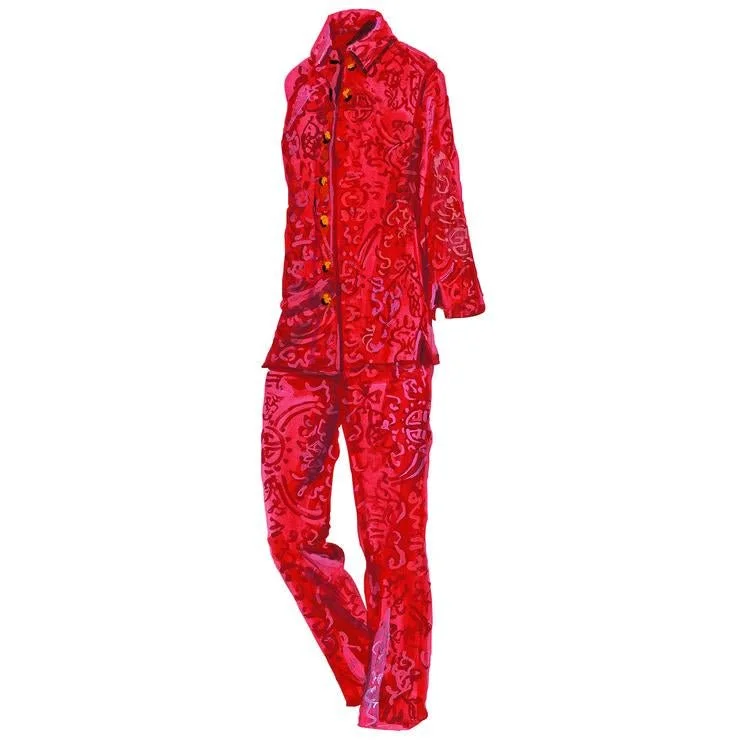 Womens Short Sleeve Pajama Set - Robe -Silk PJ Top