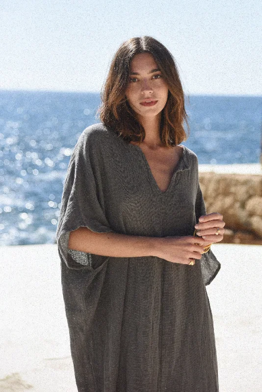 "Petite Cotton Robe Sets For Sleepwear"The Cala Kaftan // Storm