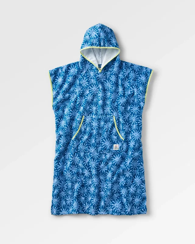 Personalized bath robes for women -Tulum Recycled Towel Poncho - Seaweed Blue Steel