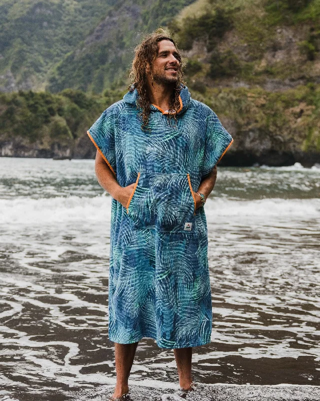 Womens embroidered robe set elegant style -Tulum Recycled Towel Poncho - Palm Camo Moonlight Womens embroidered robe set elegant style -Tulum Recycled Towel Poncho - Palm Camo Moonlight