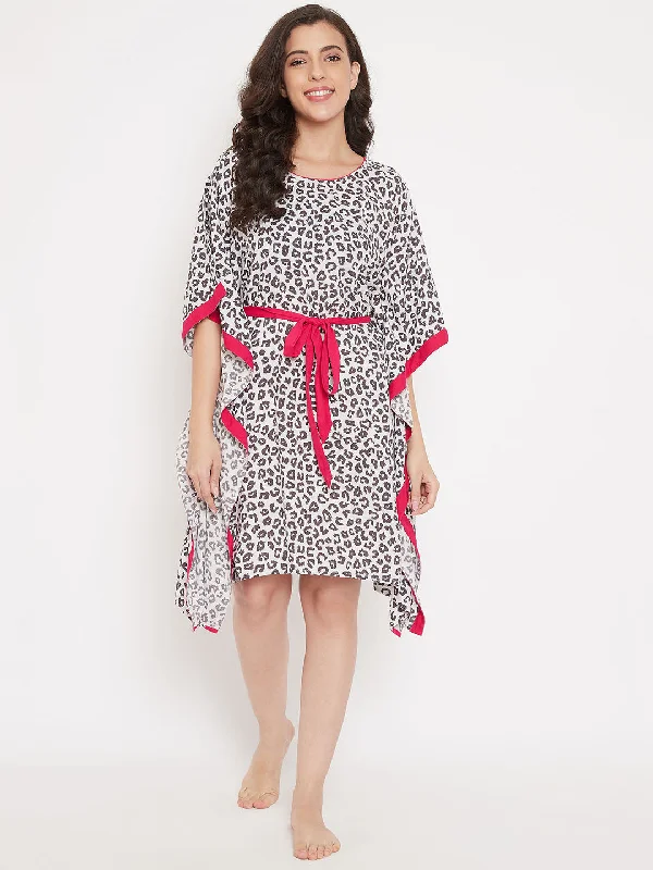 Women's robe sets cotton absorbent -Women's Animal Printed Semi Sheer Kaftan - The Kaftan Company
