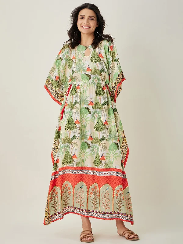 Womens robe sets for bridal showers -Women's Off White Whispering Garden Kaftan - The Kaftan Company Womens robe sets for bridal showers -Women's Off White Whispering Garden Kaftan - The Kaftan Company