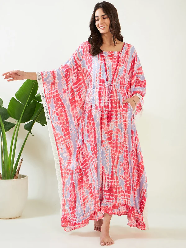 Are womens robe sets eco-friendly -Women's Pink Shibori Ruffled Nursing Kaftan - The Kaftan Company Are womens robe sets eco-friendly -Women's Pink Shibori Ruffled Nursing Kaftan - The Kaftan Company