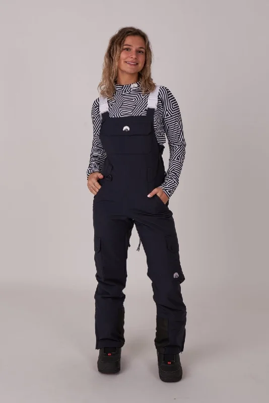 Womens ethically grown cotton robe set sustainableYeh Girl Bib Pant - Black