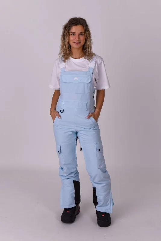 Womens robe sets with floral patterns -Yeh Girl Bib Pant - Ice Blue