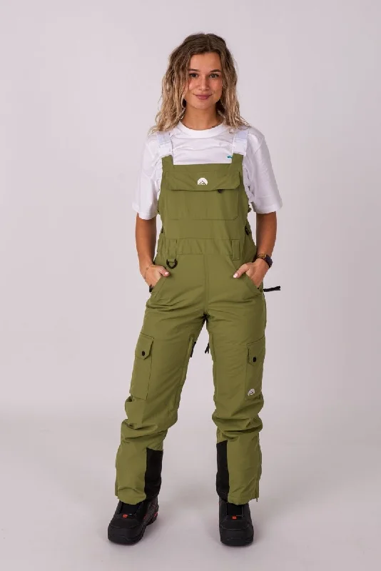 Womens robe sets that are warm -Yeh Girl Bib Pant - Khaki