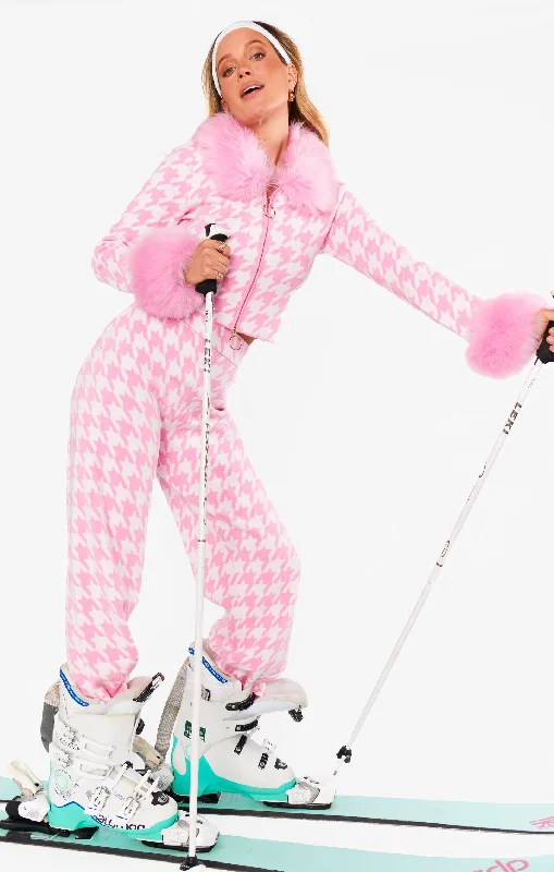 Affordable robe sets with good material -Zermatt Sweater Pant ~ Pink Houndstooth Knit Affordable robe sets with good material -Zermatt Sweater Pant ~ Pink Houndstooth Knit