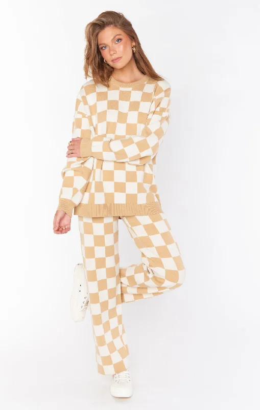 Are robe sets good to be used all year round -Zermatt Sweater Pant ~ Tan Checker Knit