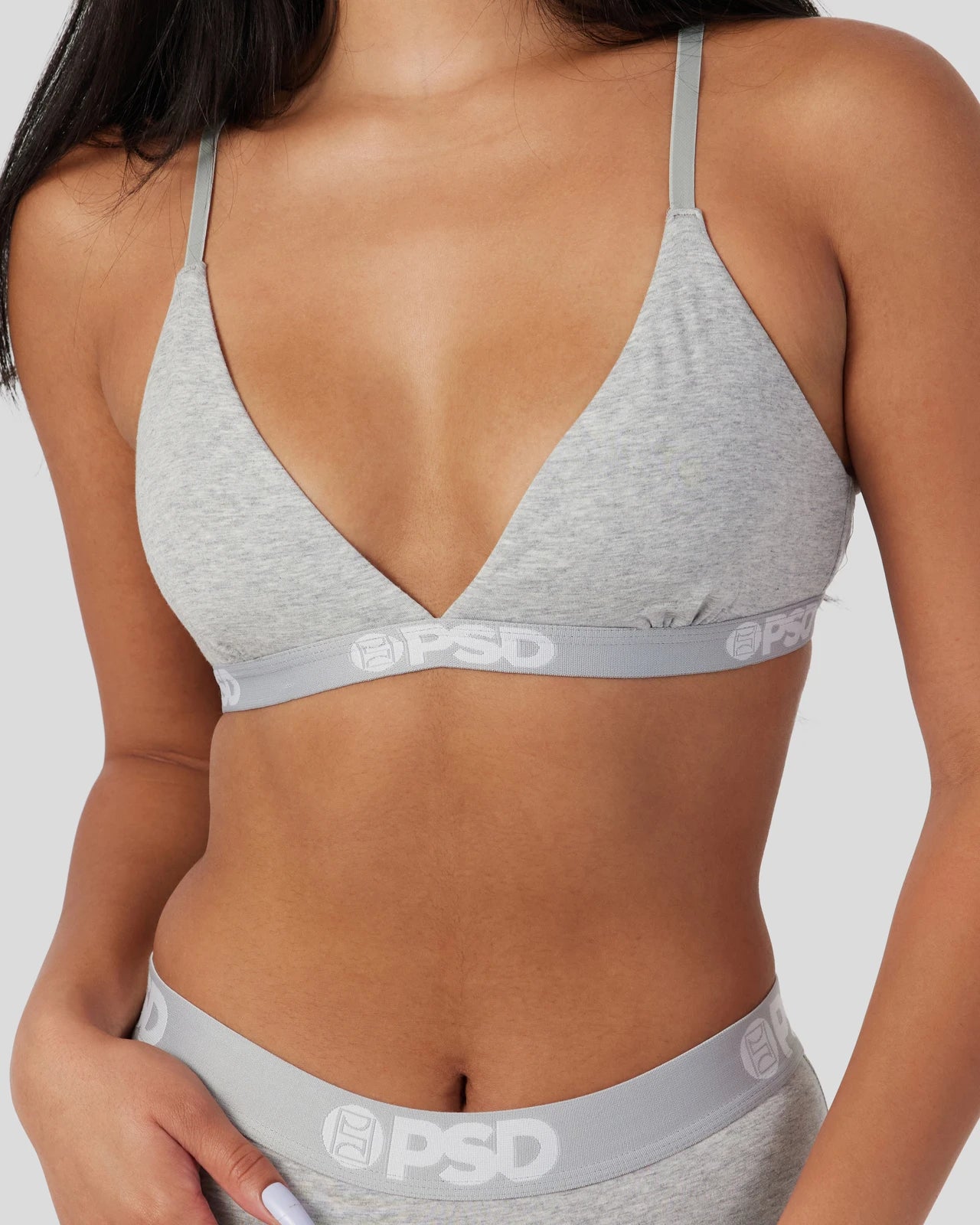 Deep V bras with a plunging neckline4Modal Solids - Athletic Grey