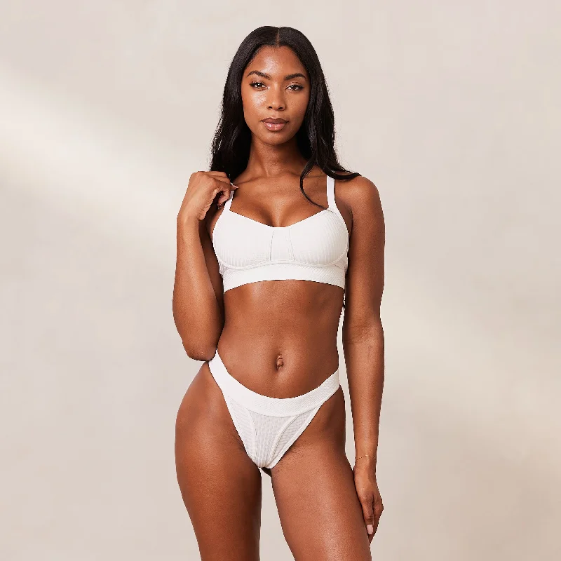 Deep V bras for versatile wear -Bare Bra  - White