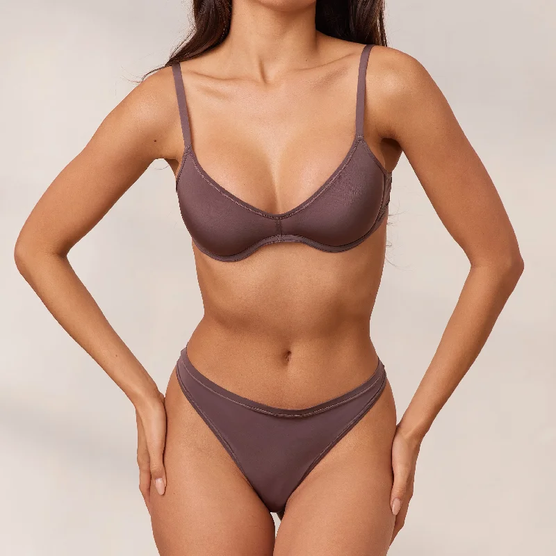 Deep V bras with unique features -Barely There Plunge Bra - Damson