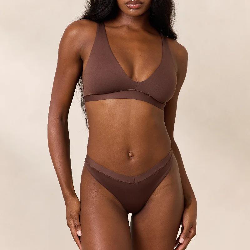 Deep V bras for petite women2Everyday Comfort Triangle Bra - Cocoa