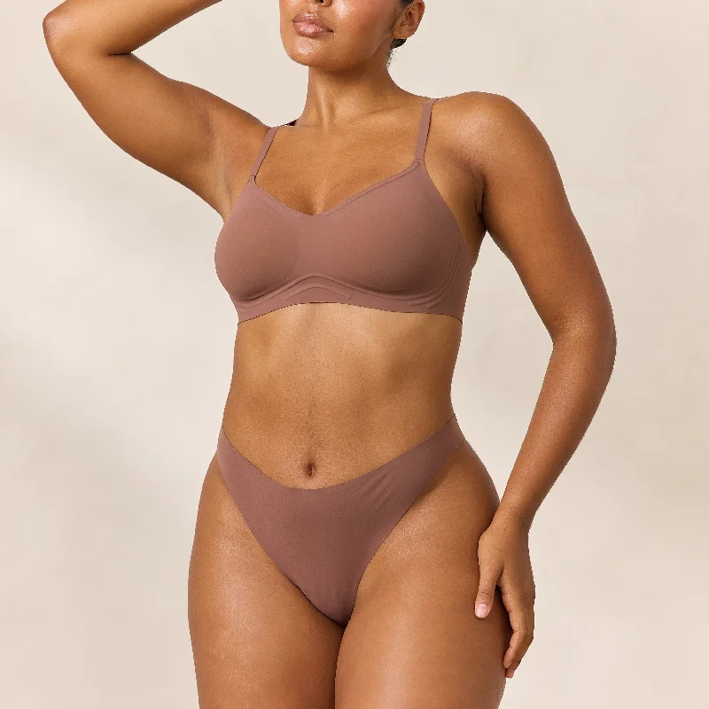 Deep V bras for a special someone -Everyday Flex Bralette - Nutmeg