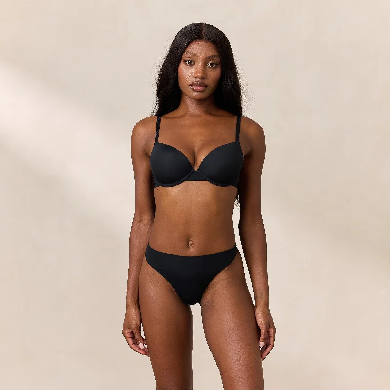 Deep V bras for every style -Everyday Form T-Shirt Bra - Black