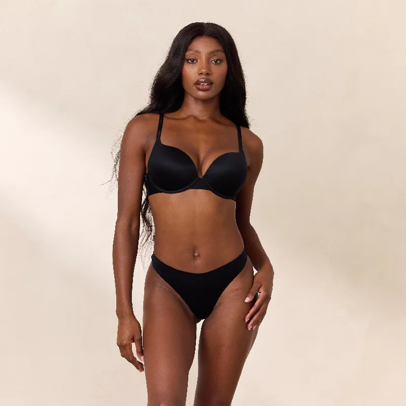 Deep V bras that are must have -Everyday Ultimate Push-Up Bra - Black