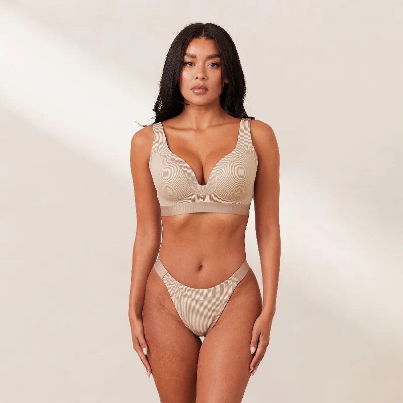 Deep V bras for a perfect fit -Ribbed Mindful Bra  - Mink