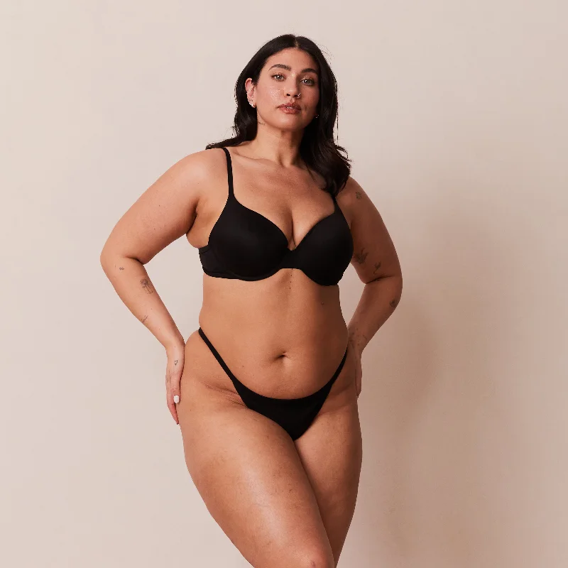 Deep V bras that are supportive2Sculpt Push-Up T-shirt Bra  - Black