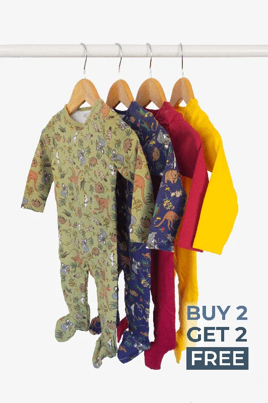 Boning corset for structure -100% Organic Cotton Baby Snap Button Sleepsuit with Booties - 4 Pack - Khaki, Yellow, Red & Navy Aussie Animals Boning corset for structure -100% Organic Cotton Baby Snap Button Sleepsuit with Booties - 4 Pack - Khaki, Yellow, Red & Navy Aussie Animals