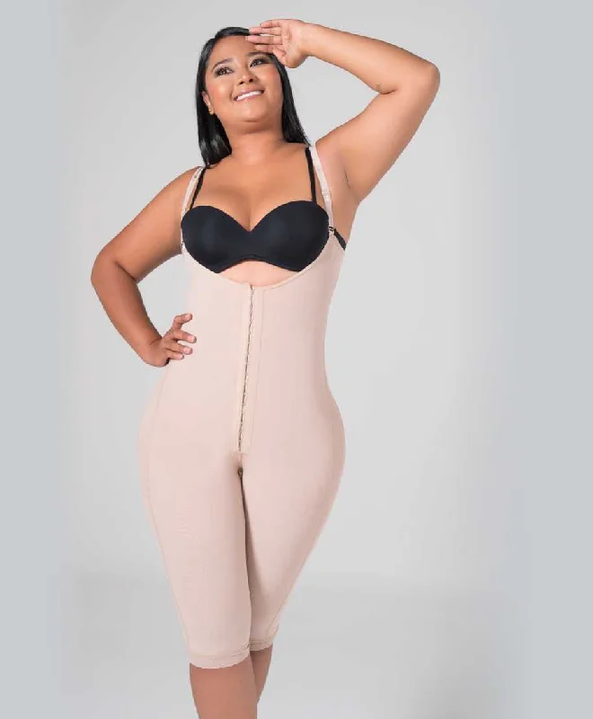 Womens corset for bridal -Back support and knee-length shapewear.