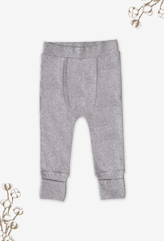 Womens corset lace up -Comfy Baby Pants - 100% Organic Cotton - Grey Melange