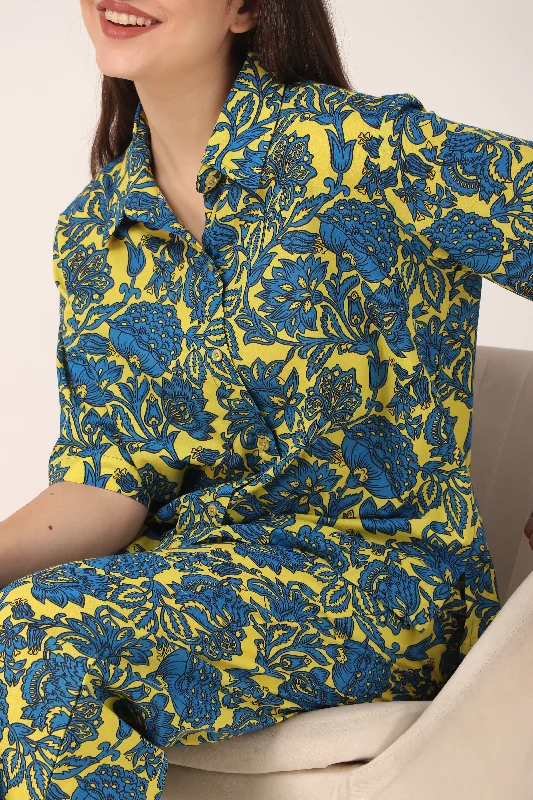 Why are cotton pajama sets so popular?-Bluebell Flower Cotton PJ Set
