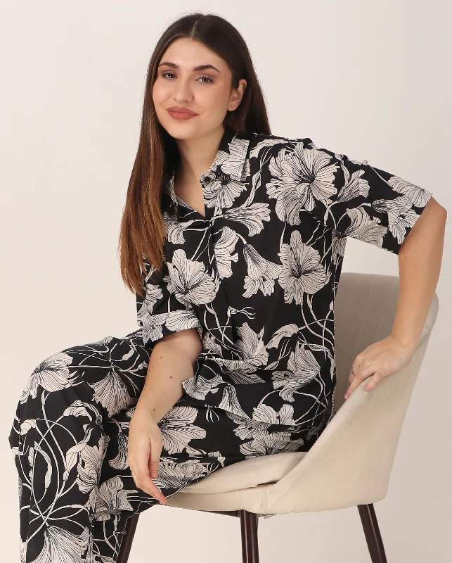 Women's pajama sets with best reviews customer favorite -Cotton Hibiscus Flower PJ Set