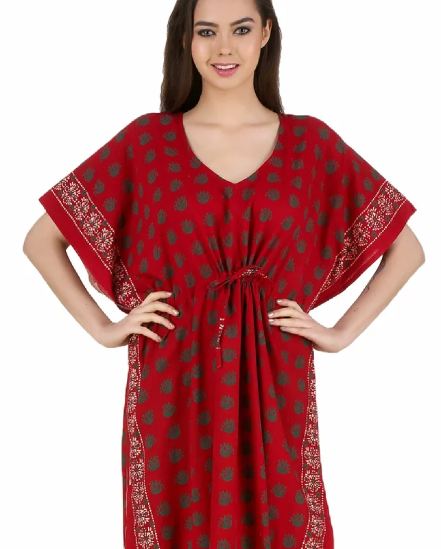 Women's pajama sets for large breasts supportive -Cotton Kaftan