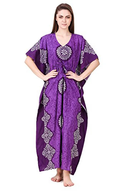 Women's pajama sets for travel lightweight -Cotton Kaftan Nighty