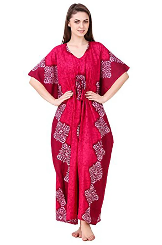 Women's pajama sets that are quick drying travel friendly -Cotton Kaftan Nighty