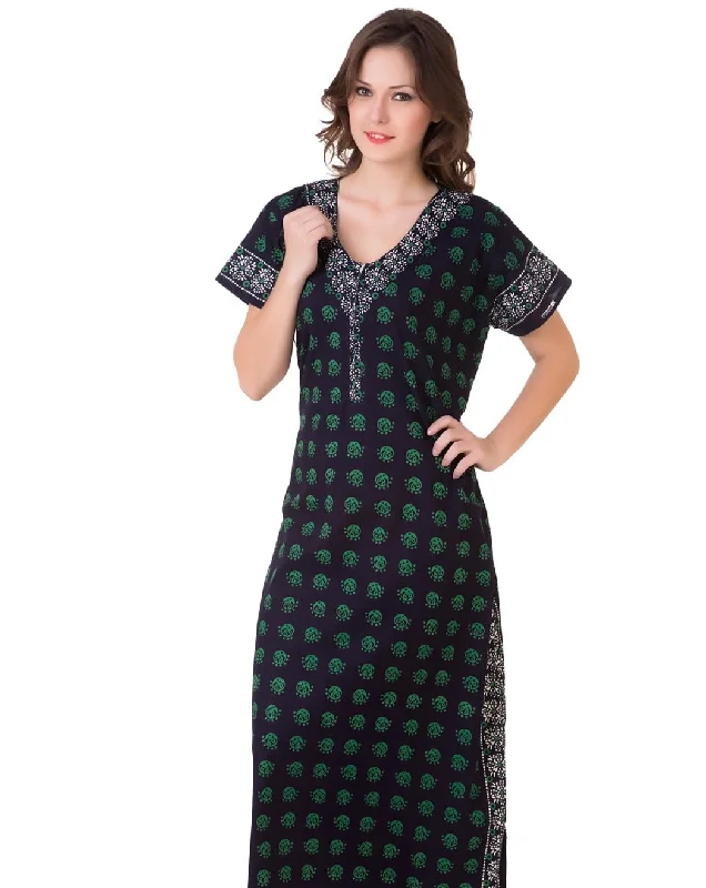 Women's pajama sets that are seamless smooth -Cotton Printed Nighty