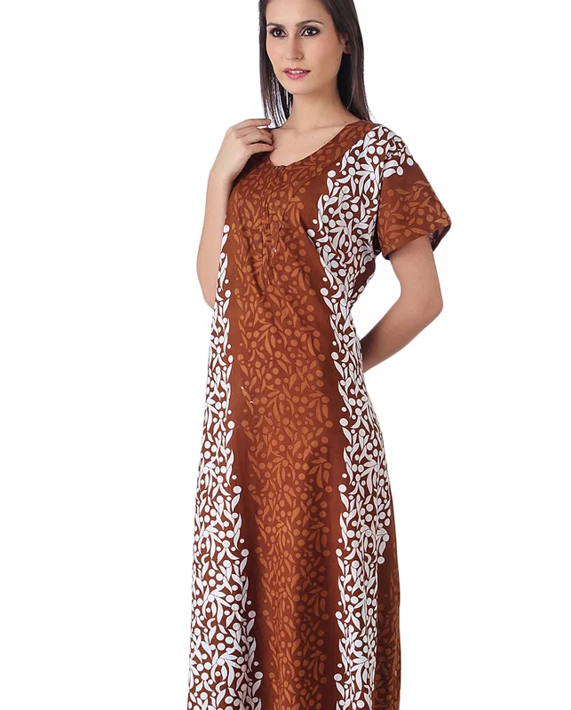 Women's pajama sets with removable pads versatile -Cotton Printed Nighty