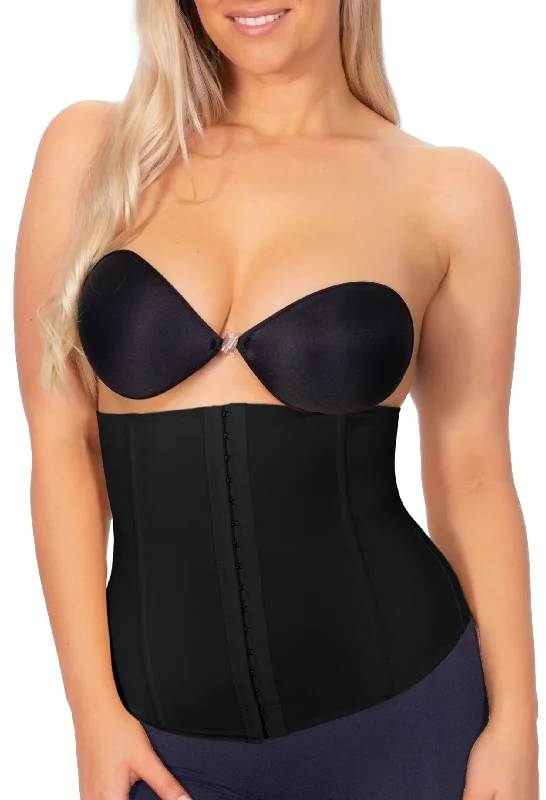 Womens corset for uneven hips -Flexi-Stretch Corset With 4 Steel Bones - Black