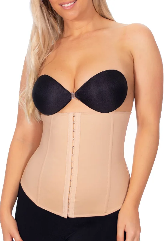 Womens corset to wear as top -Flexi-Stretch Corset With 4 Steel Bones - Nude