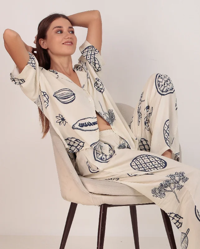 Womens pajama sets for sleep soft -Fruits Loungewear set